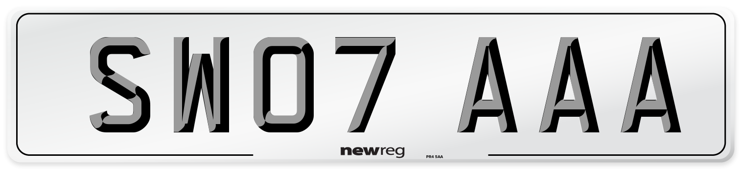 SW07 AAA Number Plate from New Reg